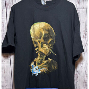 Vincent Van Gogh Alive The Experience Art T Shirt Size 2XL Smoking Skull
